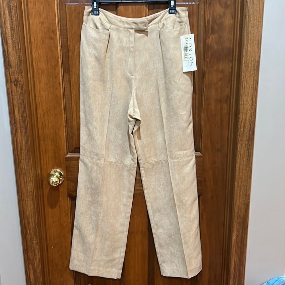 NWT Vintage faux leather suede pants size 10. High Waist